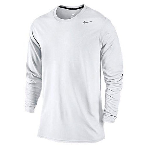 Nike Mens Legend Poly Long Sleeve Dri-Fit Training Shirt White/Carbon Heather 377780-100 Size X-Large