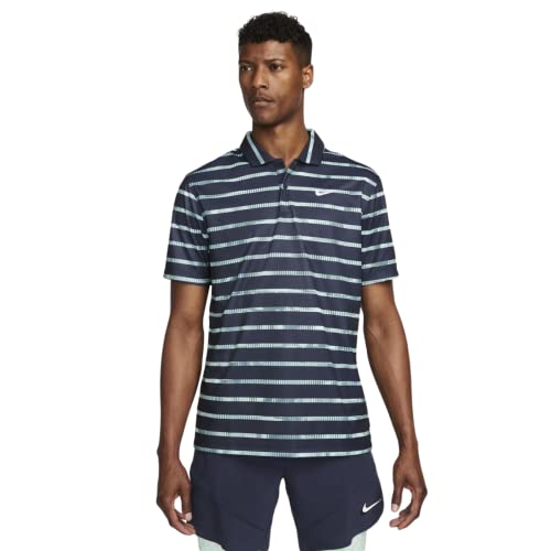 Nike Men's Striped Dri-Fit Golf Polo (as1, Alpha, l, Regular, Regular, Obsidian 2.0)