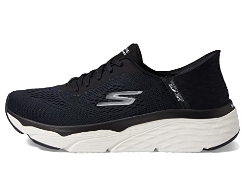 Skechers Women's Hands Free Slip-Ins Max Cushioning Elite-Mystic Passion Sneaker, Black/White, 10