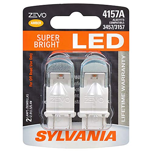 SYLVANIA - 4157 ZEVO LED Amber Bulb - Bright LED Bulb, Ideal for Park and Turn Lights (Contains 2 Bulbs)