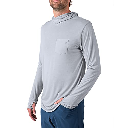 Free Fly Men's Bamboo Lightweight Hoodie - Quick Dry, Breathable Performance Outdoor Shirt with Sun Protection - UPF 20+ - Aspen Grey, Medium