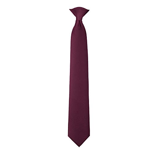 Jacob Alexander Uniform Solid Clip-On Tie with Buttonholes - Regular 20 inch - Burgundy