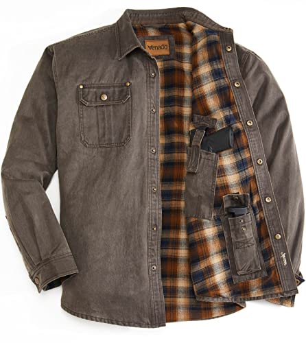 Venado Bountyman Cotton Suede Concealed Carry Shirt Jacket - Chore Coat for Men (Moose Brown, X-Large)