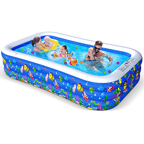 Inflatable Swimming Pool for Kids,Kiddie Pool for Backyards,120 x72 x22 Dogs Pet Bathing Tub Family Lounge Pools,Portable Outside Swimming Pool for Kids, Adults, Babies, Toddlers