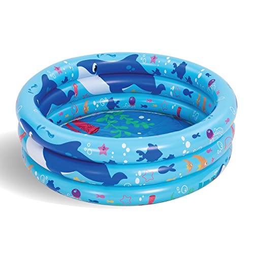 Sloosh Inflatable Kiddie Pool for Baby Swimming Pool, Kids Portable Ball Pit Pool Blue Ocean Indoor & Outdoor 34 Inches
