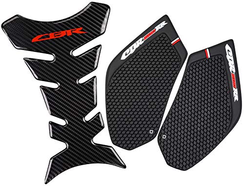 REVSOSTAR Real Carbon Look, Protector Pad, Tank Pad Decal Stickers, Tank Side Traction Pad, Anti Slip sticker, Traction Side, Fuel Knee Grip Decal for CBR 600RR 2003-2006