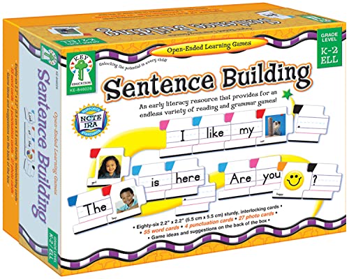 Sentence Building, Sight Word Builder Literary Resource for Early Reading, Speech, Writing, and Language Practice, Educational Games for Kids Ages 5+ (86 pc)