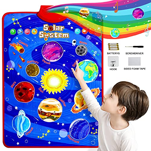 Paloura Solar System Toys - Electronic Interactive Educational Talking Poster Learn Names & Songs & Facts & Games of Planet Learning Toys for 3,4,5,6,7,8 Year Old Boys & Girls Gifts for Toddlers/Kids