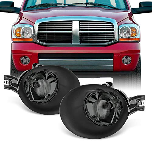 AKKON - For 02-08 Dodge Ram 1500 2500 3500 Smoked Lens Bumper Driving Fog Light Lamp W/Bulb