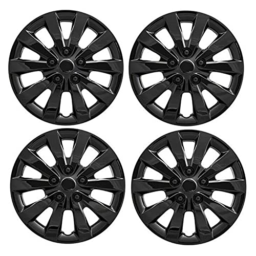 Deebior BLACK 16" Hubcap Wheelcover SET that Compatible with 2013-2017 Sentra Sedan