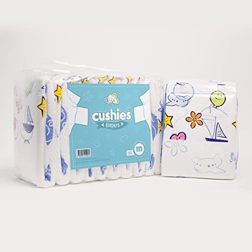 ABUniverse Cushies (Plastic Backed) Diapers (Pack of 10) (Large)