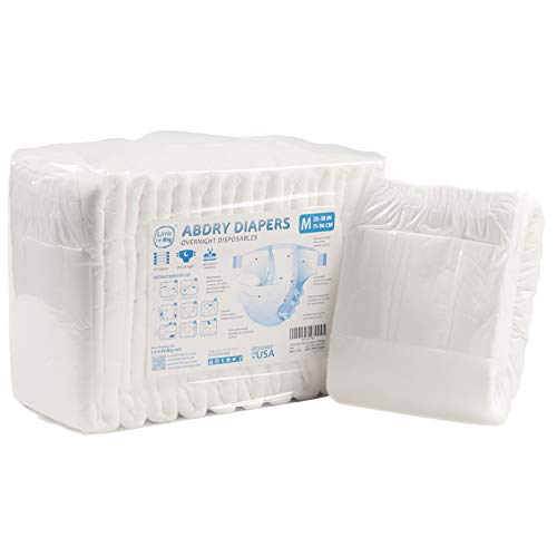 Littleforbig Adult Diaper 10 Pieces - ABDry New White Diapers (Medium 28"-38")