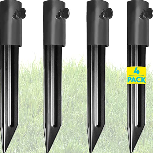 Steel Torch Stakes, 4-Pack, Compatible with Many Brands, Outdoor Torch Stand Stake for Freestanding Poles, Umbrellas, Flagpoles, Fishing Rods