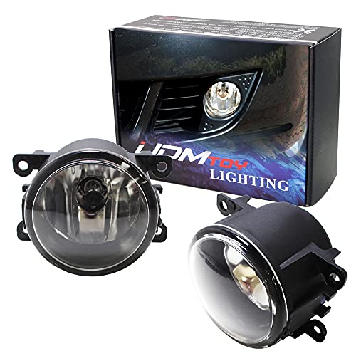 iJDMTOY Pair Clear Lens Fog Light Lamp Assemblies w/ 55W H11 Halogen Bulbs Compatible with Acura Honda Ford Suzuki etc