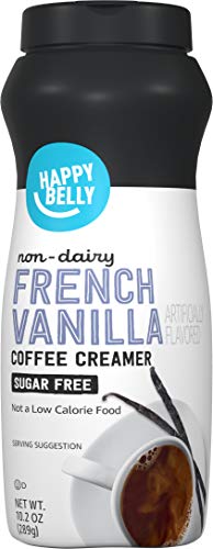 Amazon Brand - Happy Belly Powdered Non-dairy French Vanilla Coffee Creamer (Sugar-Free), 10.2 Ounce