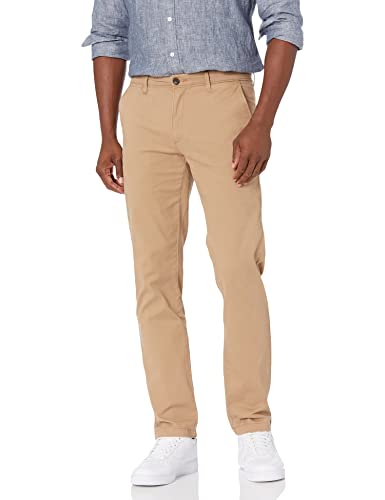 Amazon Essentials Men's Slim-Fit Casual Stretch Khaki Pant, Dark Khaki Brown, 32W x 32L
