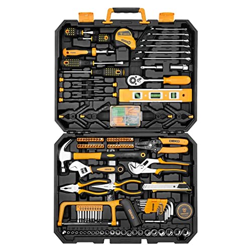 DEKOPRO 228 Piece Socket Wrench Auto Repair Tool Combination Package Mixed Tool Set Hand Tool Kit with Plastic Toolbox Storage Case