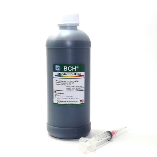Refill Ink by BCH - Black for Inkjet Printer Cartridge - Standard Grade, Save by Buying Bulk - 500 ml Bottle (16.9 oz) - H Series