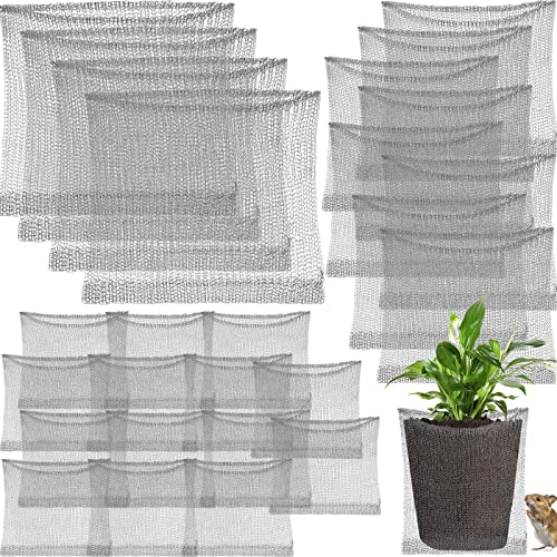 26 Pcs Plant Root Guard Baskets Gopher and Vole Wire Baskets Stainless Steel Plant Wire Speed Baskets Mesh Animal Cages Plant Baskets for Plant Root Vegetables Protection, 1 Gallon 3 Gallon 5 Gallon