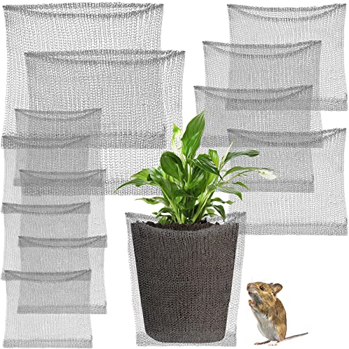 12 Pcs Plant Root Guard Baskets Gopher and Vole Wire Baskets Gopher Baskets Root Basket Stainless Steel Mole and Gopher Mesh for Garden Plants Tree Flowers Bulbs, 1 Gallon, 3 Gallon, 5 Gallon