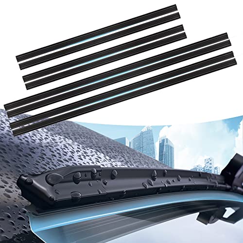 8PCS Windshield Wiper Blade Strips of Boneless Rubber, Durable Wiper Blade Refill,20&28 inch Free-cutting Silent Silicone Wiper Blades Fit for Cars, Truck, SUV