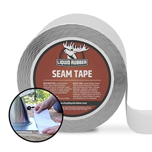 L R Liquid Rubber Peel and Stick Seam Tape - Fix Leaks, Repair and Restore Roof Joints and Tears, Bonds to EPDM, Metal, Tiles, Shingles, Wood, and Fiberglass Easy to Use, 4 Inch x 50 Foot Roll