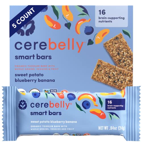 Cerebelly Organic Blueberry Banana Sweet Potato Smart Bars, 4.2 OZ