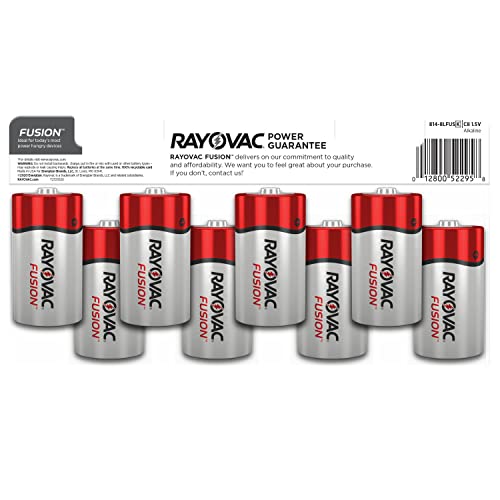 Rayovac C Batteries, Fusion Premium C Cell Batteries Alkaline, 8 Count