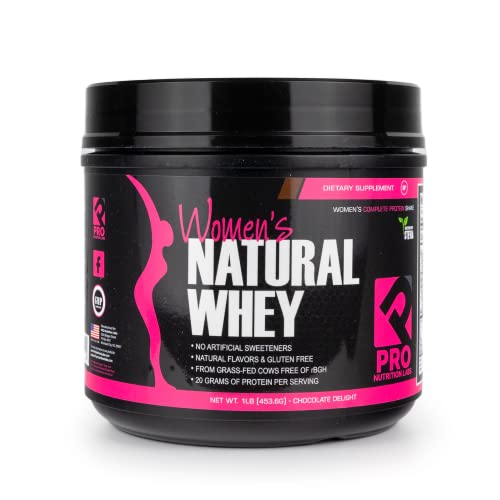 Whey Protein Powder For Women - Supports Weight Loss & Lean Muscle Mass - Low Carb - Gluten Free - Grass Fed And Rbgh Hormone Free Whey Protein Chocolate Powder (Chocolate Delight, 1 Lb)