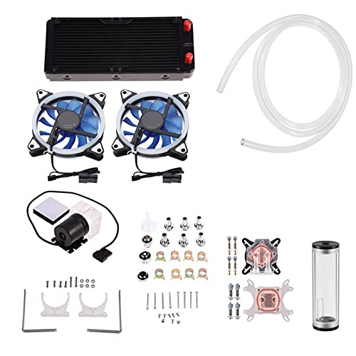 DIY 240mm Computer Water Cooling Kit, All-in-one Cooler for AMD Mainstream Hole, G1/4 CPU Block Pump Reservoir Heat Sink, 600L / H CPU Water Cooling Connectors Kits