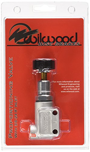 Wilwood Proportioning Valve, 3/8-24 in Inverted Flare Female Inlet, 3/8-24 in Inverted Flare Female Outlet, Adjustable 100-1000 psi, Knob Type, Aluminum, Each, Natural