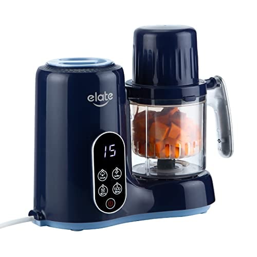 Elate Baby Food Maker | 11-in-1 Processor with Steam, Blend, Puree, Grinder, Chopper, Juicer, Defroster, Reheater, Cooker, Meal Station, Bottle Sanitizer, and Warmer for Nutritious Homemade Meals