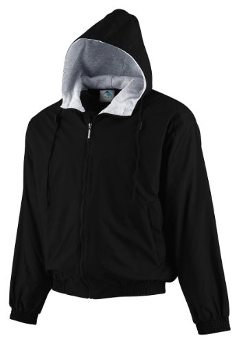 Augusta Sportswear Men's Small Hooded Taffeta Jacket/Fleece Lined, Black