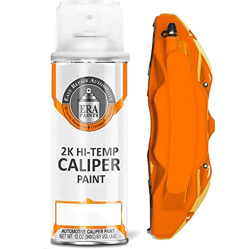 ERA Paints Orange Brake Caliper Paint With Omni-Curing Catalyst Technology - 2K Aerosol Glossy Finish High Temp Resistance And Extreme Durability Against Color Fade And Chemicals Like Brake Fluid