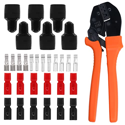 Tanstic 31Pcs Ratcheting Wire Crimpers 15/30/45 Amp Power Connectors Set Compatible with Anderson Powerpole Connectors