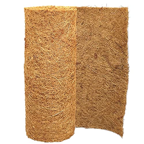 SUNYAY 12x80 inch Natural Coco Liner Roll Coconut Coir Liner Sheets Coco Mat for Planter Window Box Flower Basket Garden Decoration Animal Pet Pad Liner