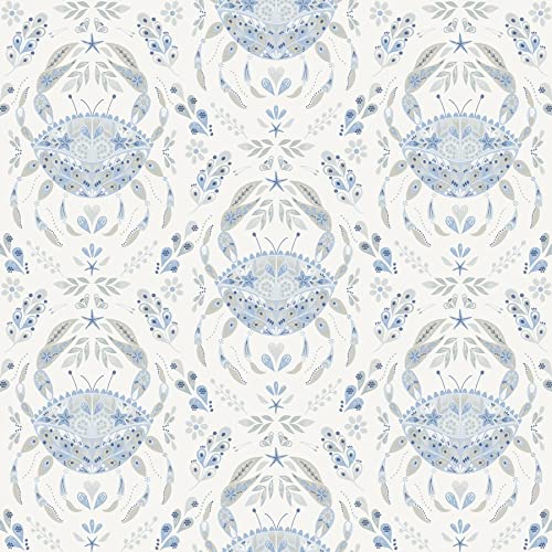 NuWallpaper Blue Shellby Peel & Stick Wallpaper