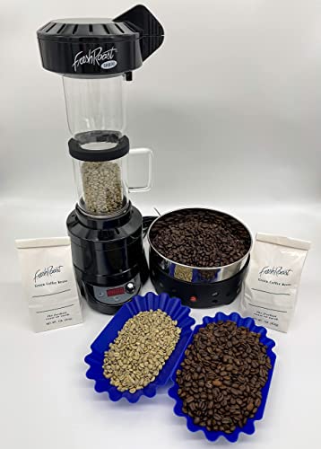 Fresh Roast Coffee Roaster Bundle SR800, Glass Extension Tube, Coffee Bean Cooler, (2 Lbs) Sample Pack of Green Beans, (2- pack)Sample trays