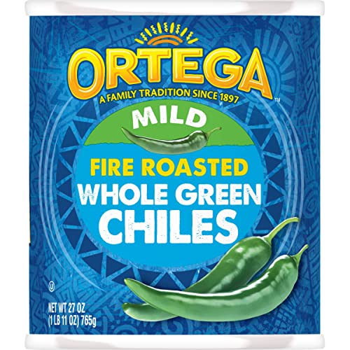 Ortega Peppers, Whole Green Chiles, Mild, 27 Ounce (Pack of 12)
