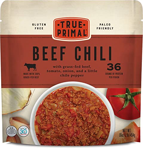 True Primal Beef Chili 8-pack, No beans, Ready to eat, Gluten free, Paleo, Grass-fed beef, Whole30, Keto