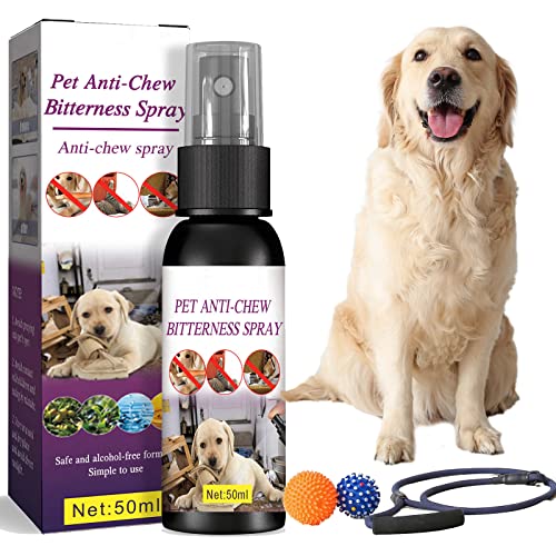 No Chew Spray for Dogs to Stop Chewing, Bitter Spray and Training Aid for Puppies, Anti Chew Behavior, No Chew Licking of Paws, Shoes, Fur and Furniture, 50ml
