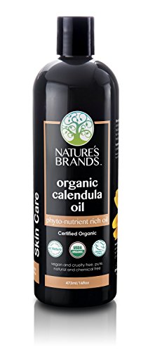 Nature's Brands Organic Calendula Carrier Oil by Herbal Choice Mari (16 Fl Oz Bottle) - No Toxic Synthetic Chemicals