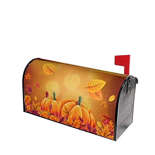 Autumn Fall Sunflowers Pumpkins Mailbox Covers Standard Size Thanksgiving Autumn Maple Leaf Magnetic Mail Cover Letter Post Box 21x18 in Mailwrap for Outside Garden Home Decor