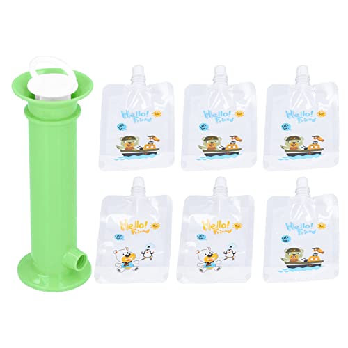 Haosie Baby Food Pouch Filler Set, Fruit Puree Pouch Filling Station, Squeeze Station Baby Food Pouch Maker, Safe and Portable, for Babies and Toddlers, 6 Pouches (nonreusable) for Free (Green)