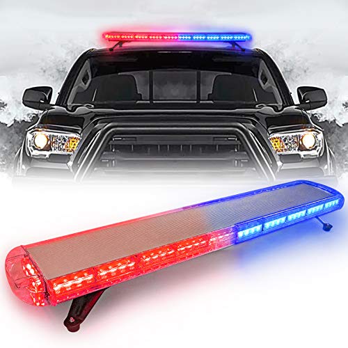CUMART 47" 88 Red Blue LED Light Bar Fit For Police Cops Vehicles Truck Cars Extreme High Intensity Construction Emergency Warning Strobe Rooftop Low Profile Law Enforcement Hazard Flashing Universal