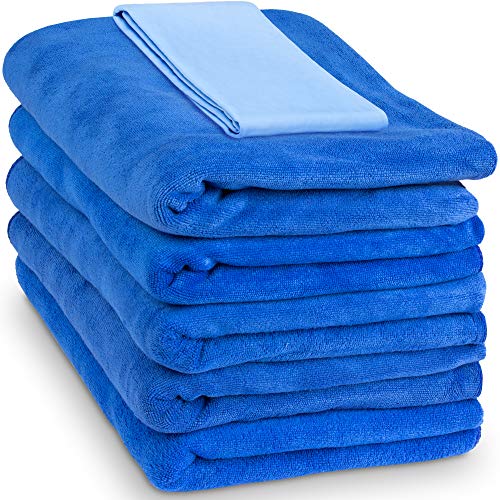 Relentless Drive Large Car Drying Towel 24 x 60 (5 Pack) - Microfiber Towels for Cars - Ultra Absorbent Drying Towels for Cars, Boats, & SUVs - Car Wash Towels - Lint and Scratch Free