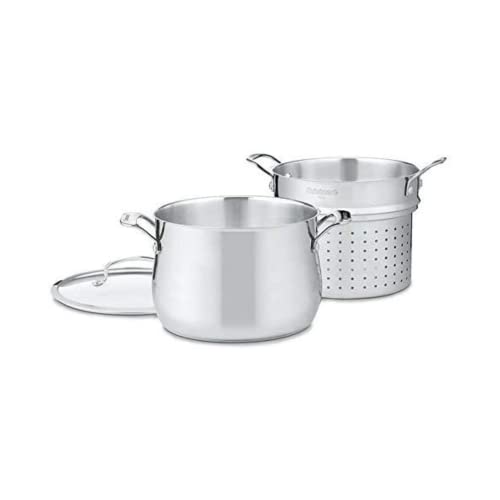 Cuisinart Contour Stainless 6-Quart, 3-Piece Pasta Pot with Cover