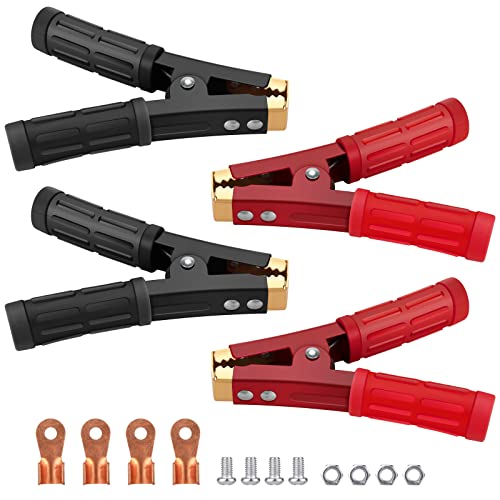 ABAIN 4PCS Battery Jumper Cable Clamps, 1000A Pure Copper Battery Charge Clamps Heavy Duty, Jumper Cable Clamps for Car Boat Jumper Cable Ends