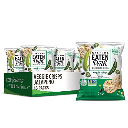 Off The Eaten Path Rice & Veggie Crisps Jalapeno Flavored, 1.25 Ounce (Pack of 16)