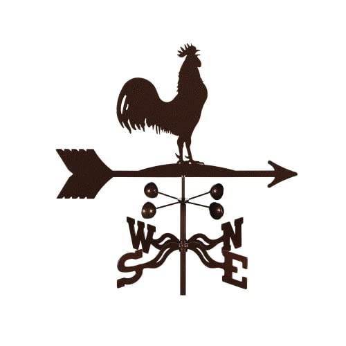 EZ Vane Steel Rooster Weathervane 21 Height, Includes Metal Roof Mount, Wind Cups & Brackets | Hand-Crafted and Family-Owned, Made in The USA with Triple Powder Coating, Limited